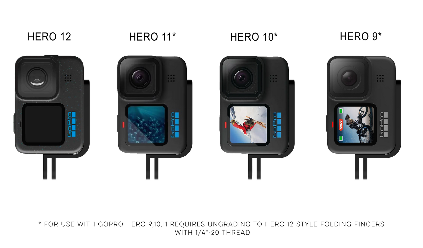 VertiGrip - Low Profile Vertical Adapter For GoPro Hero 12, 11, 10, 9